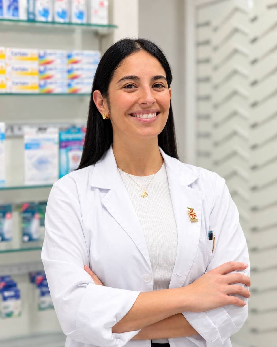 La dott.ssa Ludovica Virgillito, farmacista, in farmacia